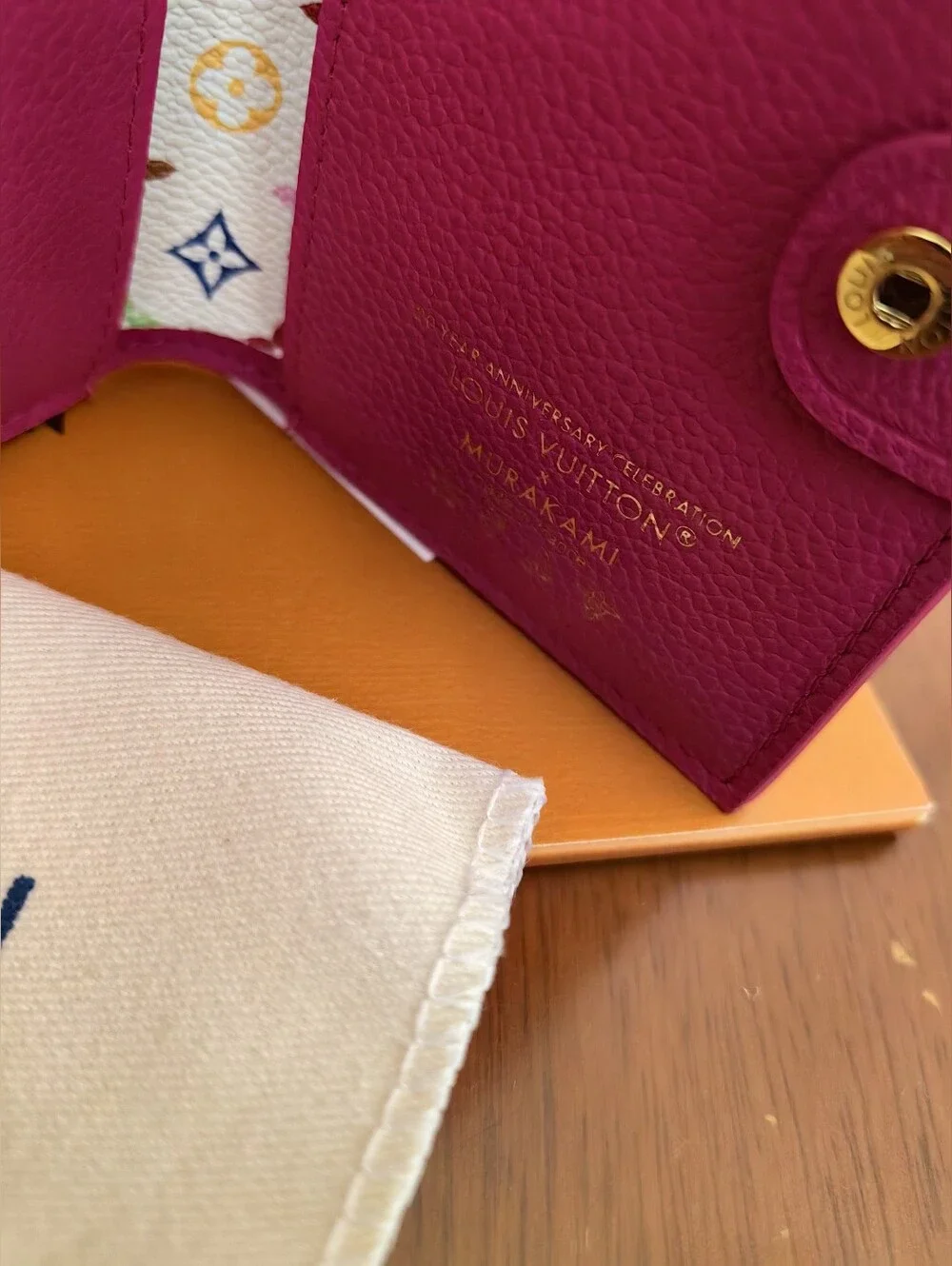 Louis Vuitton Pink Embossed Monogram Small Wallet with Gold Charm - Picture 12 of 15